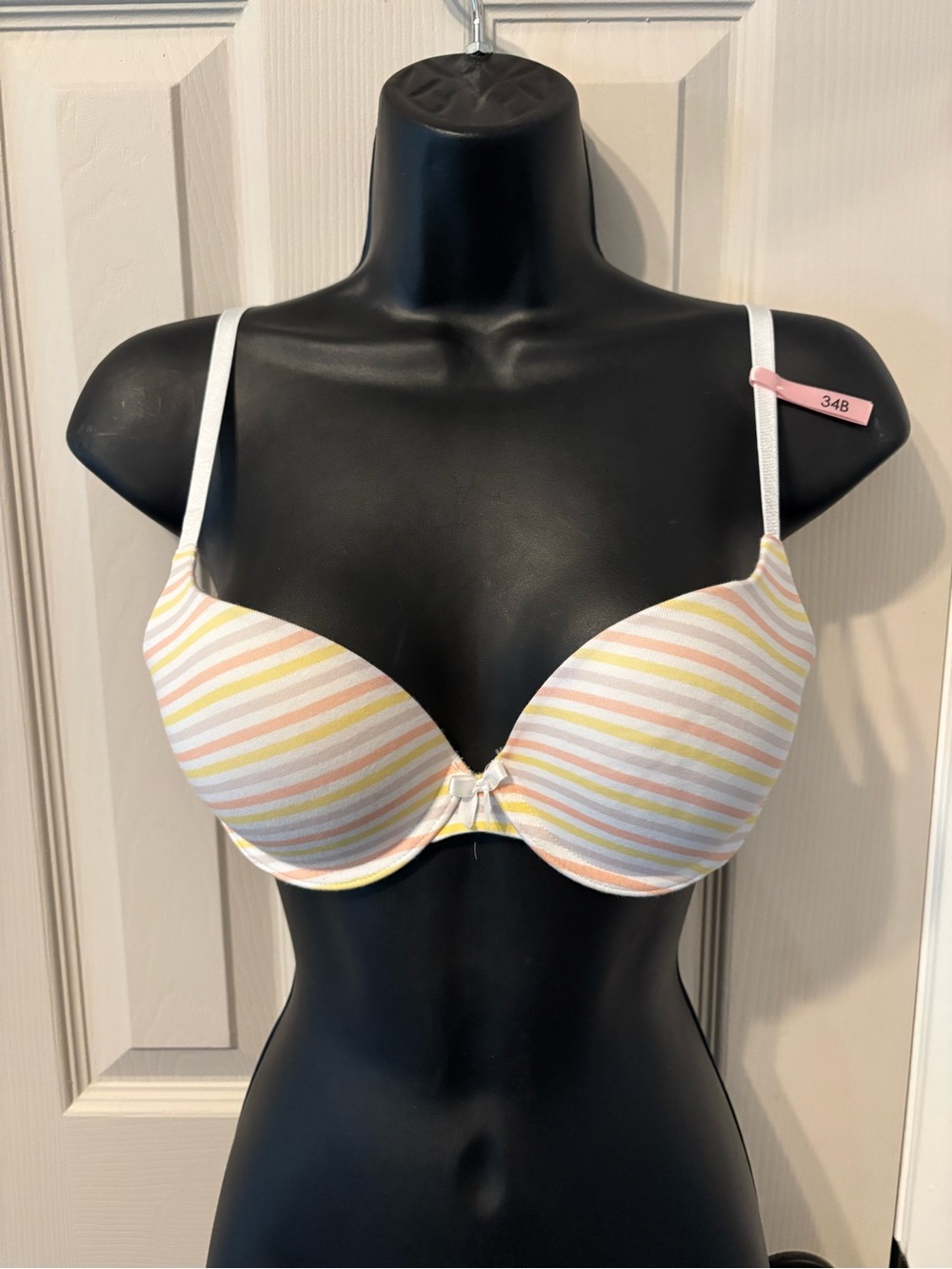 La Vie en Rose Pastel Striped Push-Up Bra - Size 34B (NWOT)